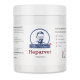 Behälter mit Dr. Hölter Hepavet, einem 280g Pulverergänzungsmittel für Haustiere, mit Zutaten wie Kurkuma, Ringelblume, Omega-3-Fettsäuren und MSM.