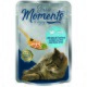 Katze Futterbeutel mit der Aufschrift "Soup Moments" mit einem goldenen Löffel, einer Schüssel Suppe und dem Text "Mit Huhn & Thunfisch."