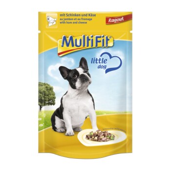 MultiFit Adult Little Dog Pouch Ragout 24x100g Schinken & Käse