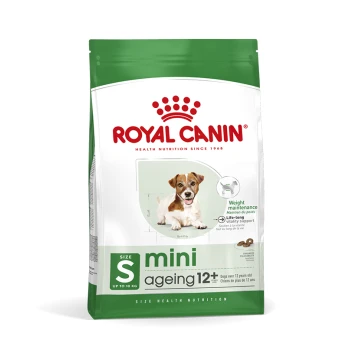 Mini Ageing 12+ 1.5 kg Royal Canin Mini Ageing 12+ Hundefutterbeutel, entworfen für kleine Hunde über 12 Jahre, mit Ansprüchen auf Gewichtserhaltung und Vitalitätsunterstützung.