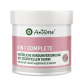 Behälter von AniForte 4 in 1 Komplett, ein natürliches Rundum-Supplement mit Taurin, mit einem rosa Etikett und Gesundheitssymbolen.