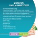 Zutaten und Nährwertinformationen für Tierfutter, das Truthahn (18%), Reis und verschiedene Proteine enthält, mit einem Proteingehalt von 36%.