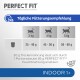Image d'un guide alimentaire pour chats de Perfect Fit, montrant les recommandations quotidiennes pour les chats de 3 kg, 4 kg et 5 kg, avec les quantités de nourriture correspondantes.