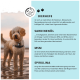 Haut- & Fellpulver für Hunde und Katzen, mit einem Mops und einer schlafenden getigerten Katze, mit Text, der angibt, dass es in Deutschland hergestellt wird.