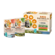 IAMS Naturally Katzenfutter Land & Sea Collection, 7+ Senior – Nordatlantischer Lachs & Neuseeland‑Lamm in Beuteln; graue Katze.