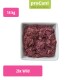 Verpacktes rohes Rehfleisch-Hundefutter mit der Aufschrift 'Wildfleisch pur' von proCani, mit einer malerischen Kulisse und dem Text '28x'.
