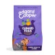 Sac violet Edgard Cooper de nourriture pour chiens « Canard Frais » avec illustrations de citrouille, pomme et myrtilles, pour chiens adultes de grande taille.