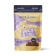 Weiche Bites Hundeleckerlis in einer lila und goldenen Tüte mit der Aufschrift "SNACK & CHILL" für Entspannung, mit einem Cartoon-Hund und "Huhn".