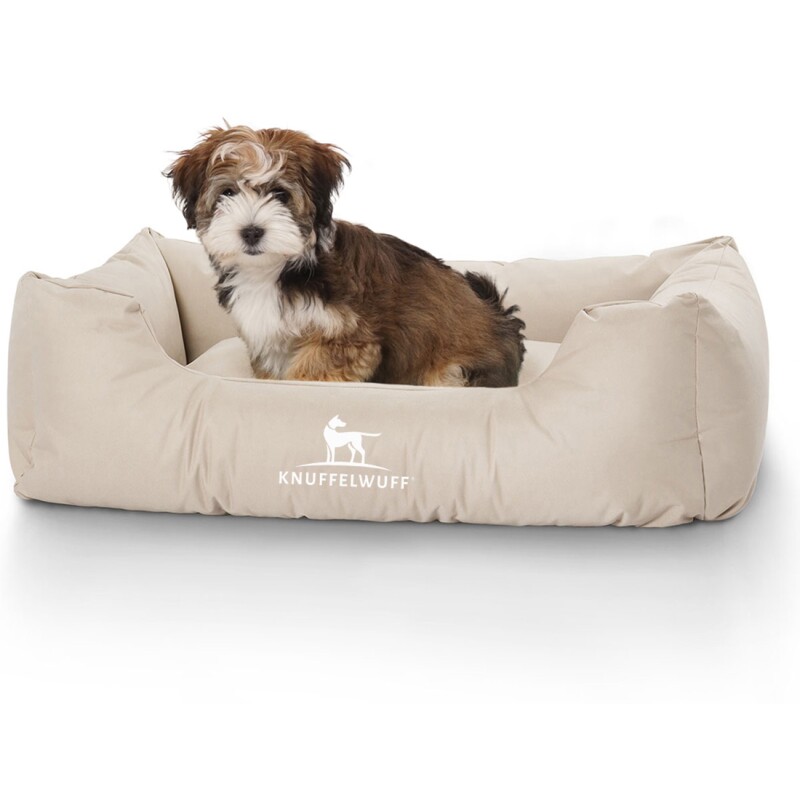 Knuffelwuff Hundebett Finlay aus Nylongewebe beige M-L