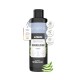 Schwarze Flasche des Alphazoo Sensibelchen Shampoos für empfindliche Haut mit Aloe Vera, deutschem Text und Aloe-Scheiben.