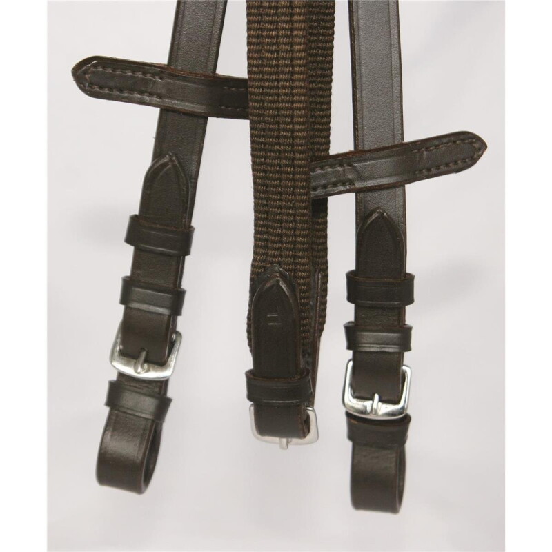 Hans Melzer Horse Equipment Hans Melzer Zügel Gurt braun/silber WB (Warmblut)