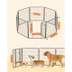 L-XXL Hundezaun 8 Platten transportabel grau 1,6 m, 1,6 m, 80 cm