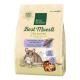 Verpackung von Real Nature Best Müsli für Ratten, mit einer Grafik einer Ratte und Text, der Zutaten wie Hafer, Weizen und Rote Beete hervorhebt.