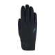 Schwarze Winterhandschuhe mit einem eleganten Design, ausgestattet mit dem "Roeckl"-Logo auf der Rückseite und einem strukturierten Griff auf der Handfläche.