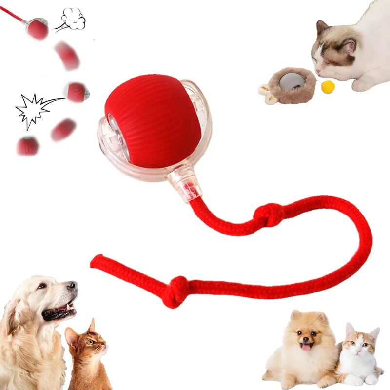 Petsation Interaktiver Katzenball rot