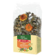 Sac transparent d'herbes sauvages séchées Real Nature avec fleurs orange, étiqueté «Bunte Landkräuter» pour rongeurs.