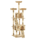 Katzenbaum mit mehreren Ebenen, Kratzpfosten und Pfotenabdruckdesign, mit einem gemütlichen Versteck und Rampen zum Klettern.