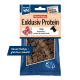 Nutri QM 'Exklusiv Protein' Fleisch-Snacks (Ziege) Hundeleckerli-Beutel, sichtbare braune Würfel, 'Made in Germany'-Label