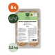 Packung BARFER'S 'Würfel: Komplett‑Mix Junior Rind & Huhn' Mini‑Rohfutter‑Würfel, 8×, Etikett '3,2 kg'.