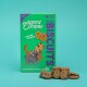 Grüne Box mit Edgard Cooper Hundekeksen, die Cartoon-Hunde zeigt, mit dem Text "130 Leckerlis", "Knusper Knusper" und "Kein Zuckerzusatz, ja wirklich."
