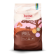 Husse Original Hundefutterbeutel mit Beschriftung "Adult Active Life", Silhouette eines laufenden Hundes, schwedischem Flaggenband und 80%-Protein-Abzeichen