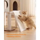 Rötliche Katze kratzt an einer beigen Rampe des Kratzbaums; sichtbarer Text: „Mehrere Kratzbereiche für natürliche Instinkte“