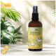Yuki Cares Schutzspray für Haustiere, 100 ml Flasche, grünes Etikett. Behauptet, Grasmilben abzuwehren, gereizte Haut zu beruhigen und enthält Geraniol & Teebaumöl.