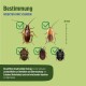 Anleitung zur Verwendung des ECOTRAP-Insektenmonitors, zeigt Hände, die die Falle aus der Verpackung zusammenbauen. Der Text enthält "INSEKTEN MONITOR NICHT ANFASSEN."