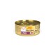 JosiCat Finest Mousse mit Leber, getreidefreies Katzenfutter, 85g Dose, ohne Zuckerzusatz, Bild von Katze und Mousse-Portion.