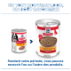Boîtes Hill's Science Plan pour chiens (ancien et nouveau), étiquettes « Adult 1-6 », « with chicken », « Loaf Paté » ; titre en français