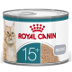 Dose Royal Canin Katzenfutter mit Markenlogo, Katzenfoto, Alterskennzeichnung '15+' und dem Text 'Mousse'.