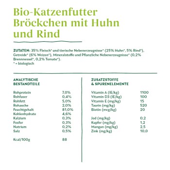 Adult Bio Bröckchen 12x405 g Huhn & Rind