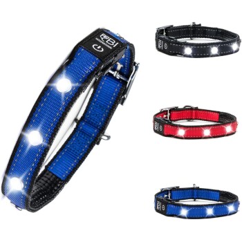 Leuchthalsband Hundehalsband blau L