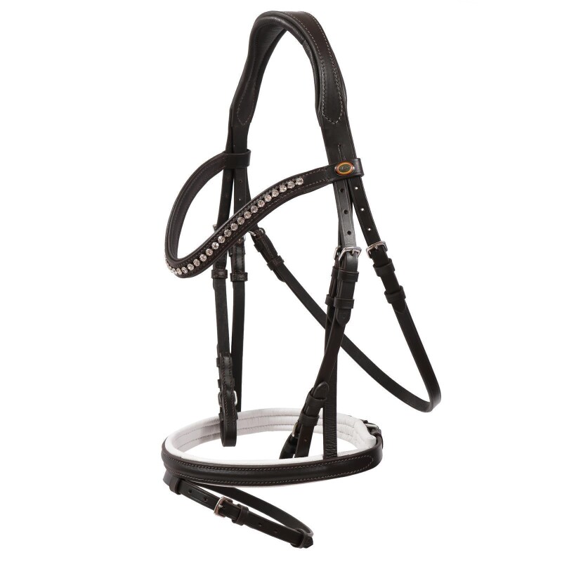 Hans Melzer Horse Equipment Hans Melzer Trense Kentucky braun/silber weiß unterlegt Pony
