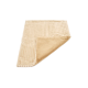 Beige weiche Tierdecke mit gerippter Textur auf einer Seite und glattem Fleece auf der anderen, an einer Ecke gefaltet.