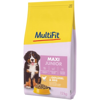 Tockenfutter Hund Junior, Maxi, mit Geflügel & Reis 12 kg