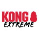Czerwone logo KONG z czerwoną sylwetką zabawki KONG po prawej i czarnym, pędzlowym napisem „EXTREME” poniżej.