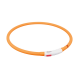 Un cerceau d'entraînement pour animaux de compagnie orange avec un interrupteur blanc ON/OFF, conçu pour le jeu interactif et l'exercice.