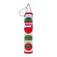 KONG Occasions dog toy set with three balls in red and green, packaged in a clear tube with a "To/From" gift tag.