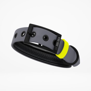 Biothane Halsband Grau neon gelb S