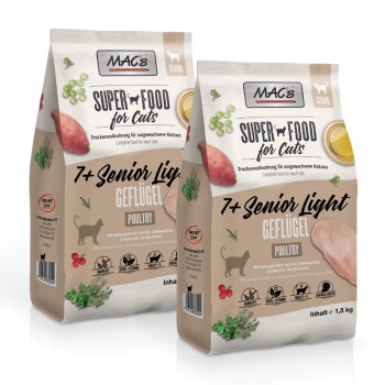 Cat +7 Senior Trockenfutter Light Geflügel 2x1,5 kg