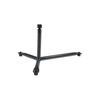 Schwarzer Metall-Haustierfutterständer mit einem stabilen Dreibein-Design und verstellbarer Höhe.