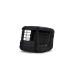 Schwarze Tiertransportbox mit einer Drahtfronttür, entworfen für den sicheren Transport von kleinen Tieren.