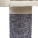 Katzenbaum-Posten mit einer weichen beigen Oberseite und einer strukturierten grauen Sisal-umwickelten Basis, ideal zum Kratzen und Klettern.