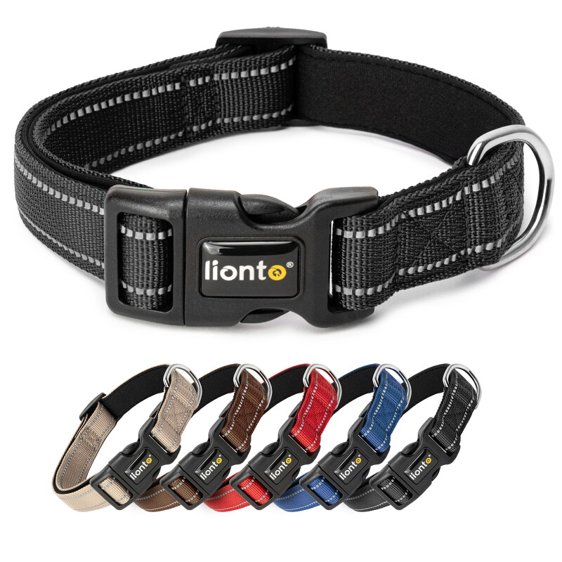 Lionto verstellbares Hundehalsband schwarz XS