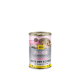 Eine Dose Katzenfutter mit der Aufschrift "Florie", die ein Katzenbild zeigt, mit dem Hinweis, dass es sich um eine sensitive Formel für erwachsene Katzen handelt, die Ente und Kürbis enthält.