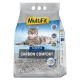 Un sac de litière pour chat MultiFit Carbon Comfort présentant un chat gris sur le devant, étiqueté "KLUMPEND" et "CARBON COMFORT," avec une capacité de 12L.
