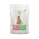 Ein Haustierfutterbeutel mit einer getigerten Katze, gekennzeichnet mit "Felicita Adult Geflügel," betont hohen Proteingehalt und ausgewogene Ernährung.