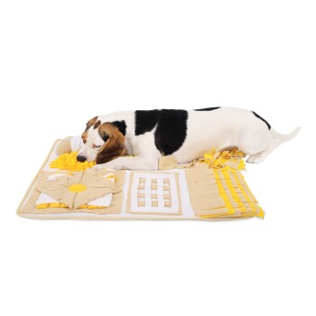 Schnüffelteppich für Hunde braun/ gelb