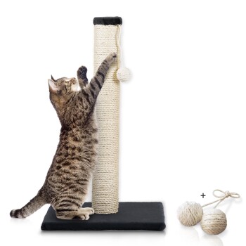 ® Katzenbaum L Stamm, inkl. Gratis-Spielkugel 2er-Set dunkelgrau 36 cm, 64 cm, 36 cm